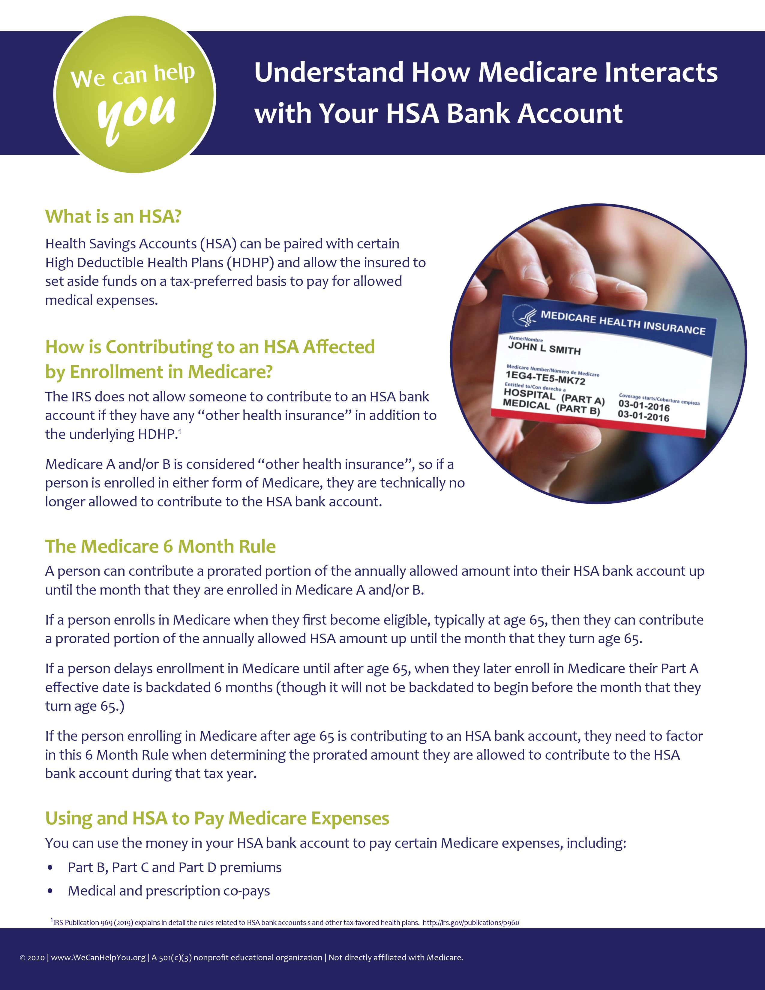 Understand How Medicare Interacts With HSA Bank Account Kristin Caproni